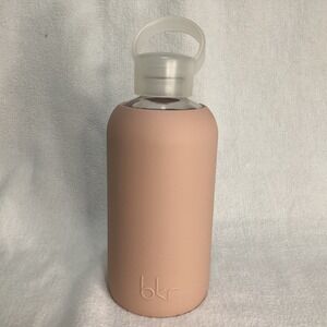 bkr Water Bottle 16oz Blush Pink Glass Silicone Sleeve Cap